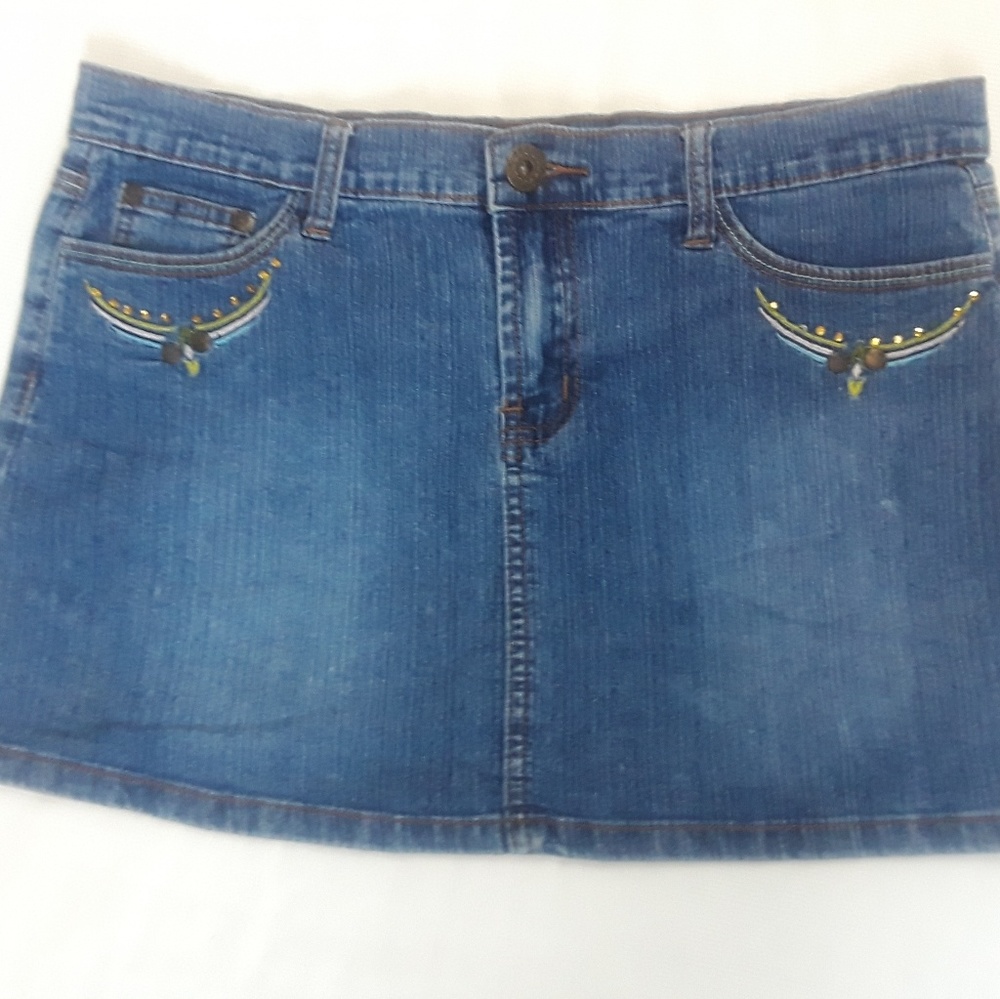 C. Jes Blue Denim Mini Skirt